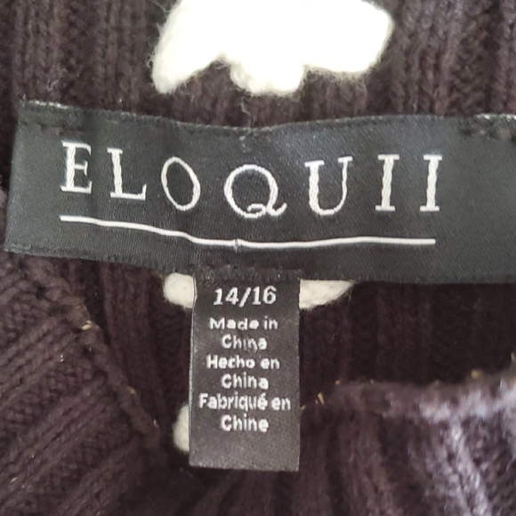 Eloquii Black and White Rib Whipstitch Sweater Sz 14/16 - Picture 7 of 12